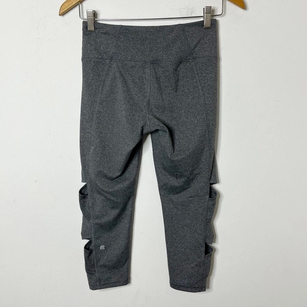 C9 Champion Women's Freedom Capri Leggings S Gray Criss Cross Cut Outs Athletic - Picture 5 of 7